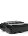 Aged Calfskin Quilted Large Gabrielle Hobo  Black