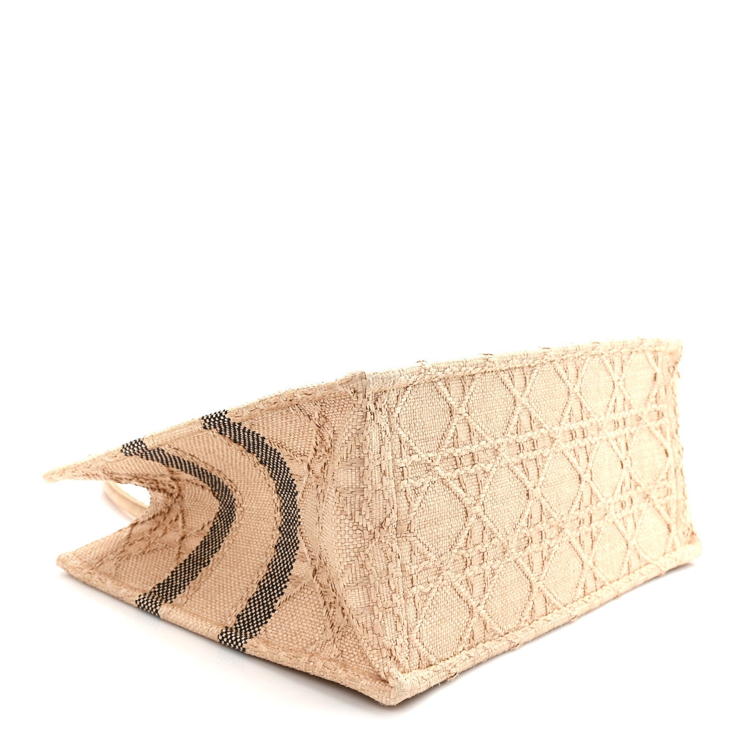 Raffia Cannage Medium Book Tote Natural