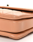 Lambskin Quilted Small Trendy CC Dual Handle Flap Bag Camel