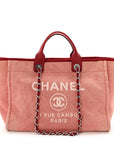Canvas Medium Deauville Tote Red