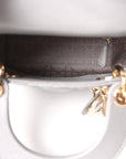 Lambskin Cannage Mini Lady D1OR Gray Opaline