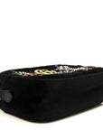 Velvet Matelasse Crystal Star Embroidered Small GG Marmont Chain Shoulder Bag Black