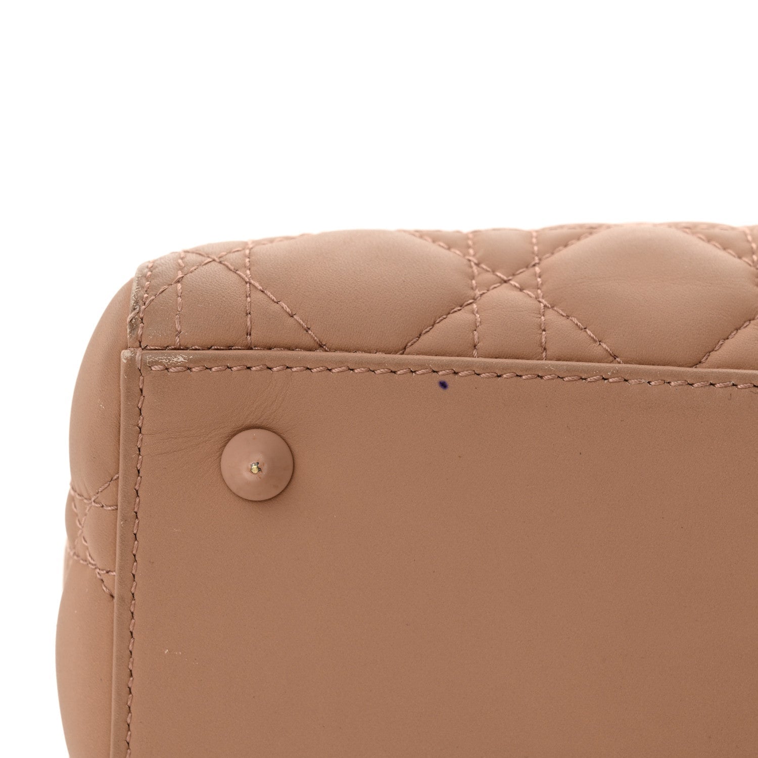 Ultra Matte Calfskin Cannage Medium Lady D1OR Beige