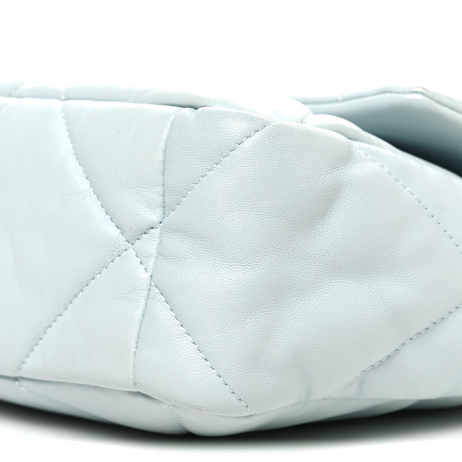 Lambskin Quilted Large CHNL 19 Flap Light Blue