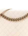 Caviar Quilted New Medium Boy Flap White