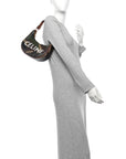 Canvas Calfskin Camouflage Ava Logo Triomphe Shoulder Bag Khaki