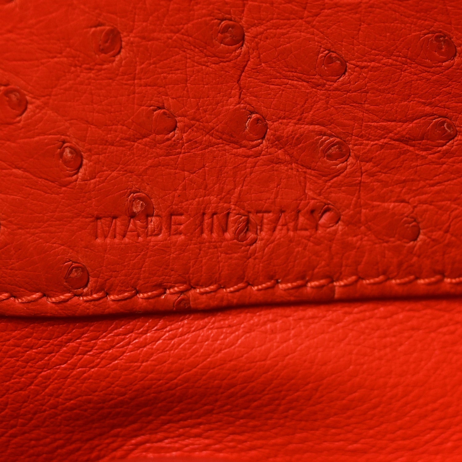 Ostrich Large Open Bar Tote Orange