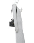 Calfskin Macrocannage Mini Book Tote Black