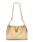 Caviar Quilted Small CHNL 25 Handbag Light Beige