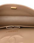 Caviar Quilted Medium Double Flap Dark Beige