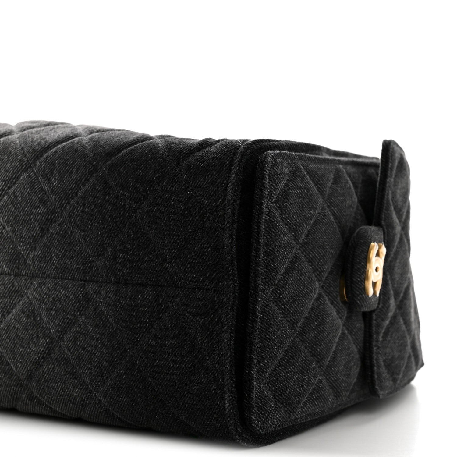 Washed Denim Quilted Small CHNL 25 Handbag Black