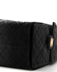 Washed Denim Quilted Small CHNL 25 Handbag Black