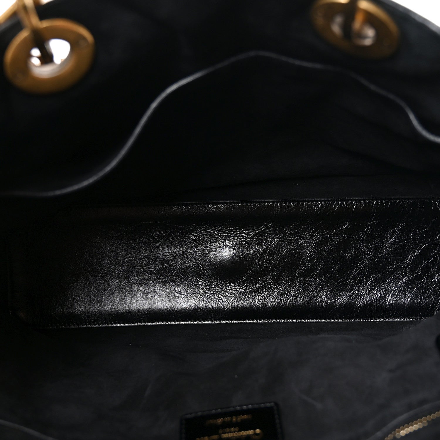 Crinkled Patent Cannage Large Lady D1OR Black
