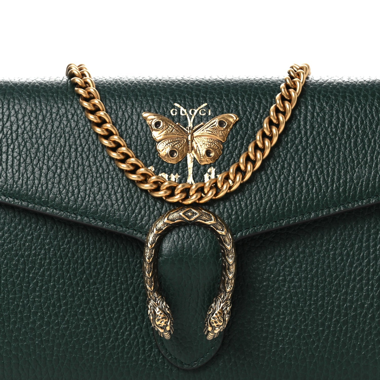 Calfskin Garden Dionysus Chain Wallet Emerald