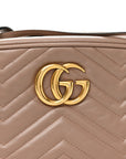 Calfskin Matelasse Small GG Marmont Chain Shoulder Bag Porcelain Rose