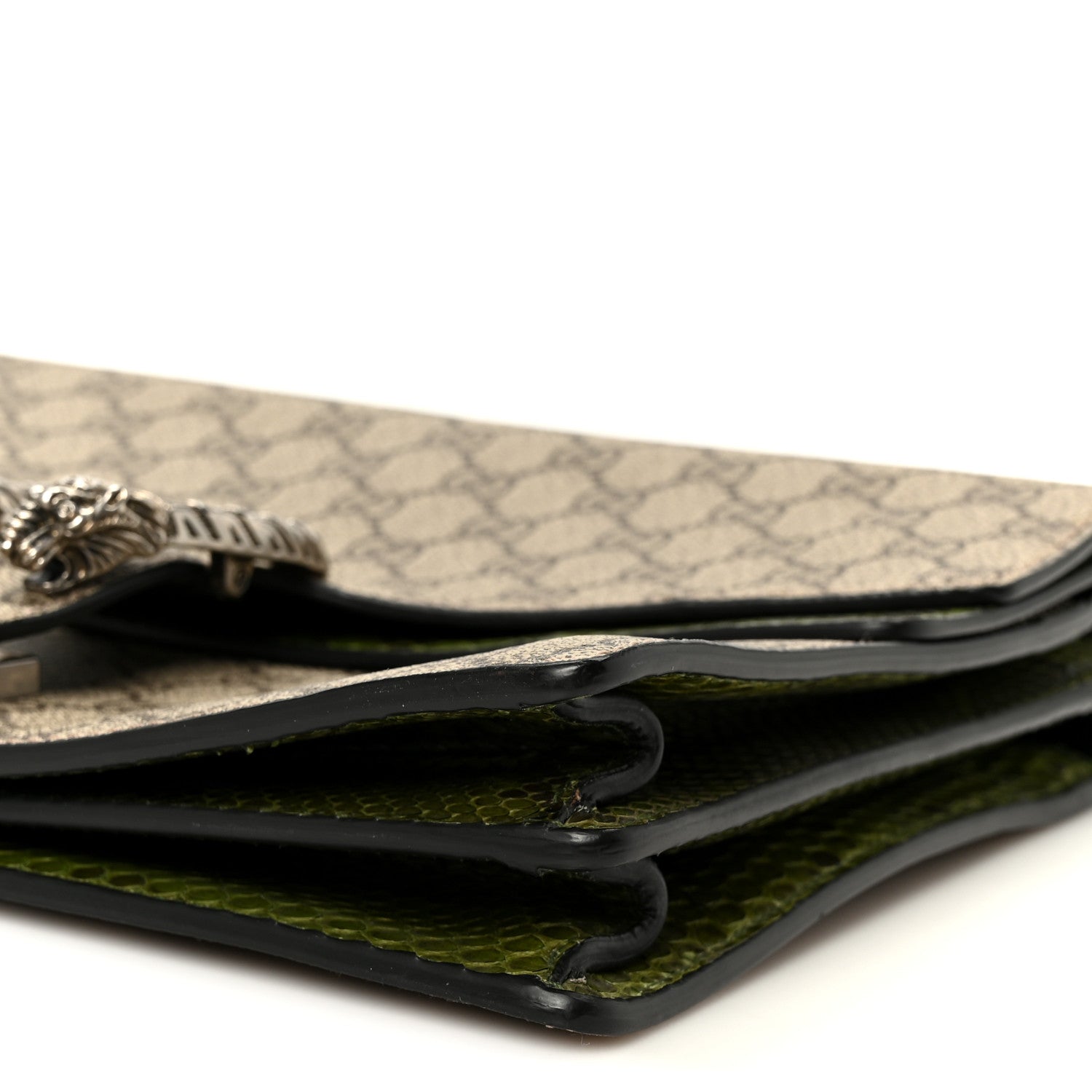 GG Supreme Monogram Snakeskin Medium Dionysus Shoulder Bag Green