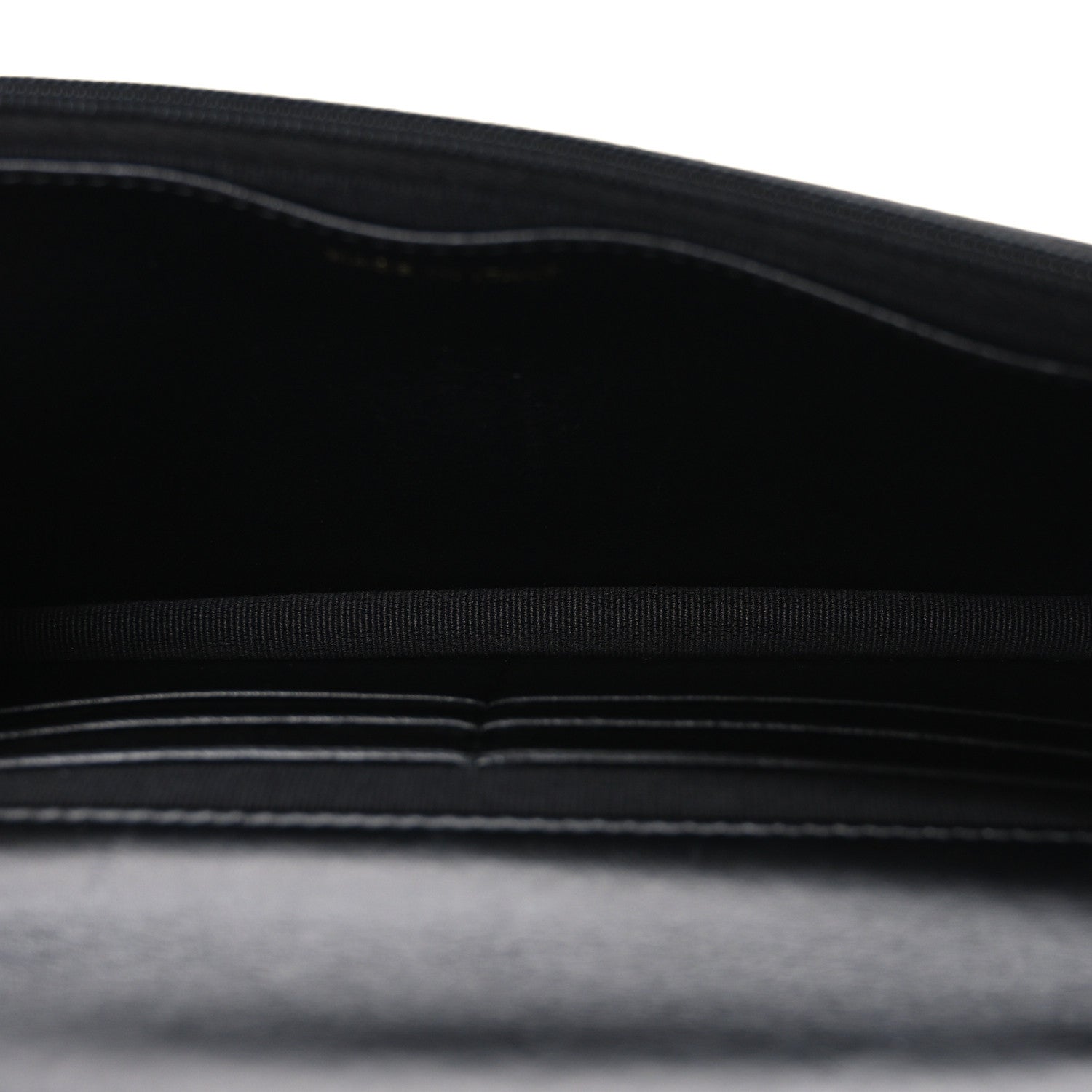 Shiny Calfskin Quilted Metal Top Handle Wallet On Chain WOC Black