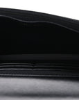 Shiny Calfskin Quilted Metal Top Handle Wallet On Chain WOC Black