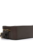 GG Supreme Monogram Mini Ophidia Top Handle Shoulder Bag Brown