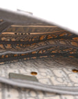 Oblique Embroidered Saddle Bag Gray