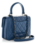 Lambskin Quilted Small Trendy CC Flap Dual Handle Bag Blue