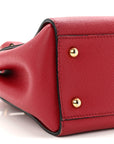 Soft Grain Calfskin Small Buckle Tote Parade Red