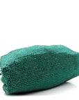 Satin Crystal Embellished The Mini Pouch Emerald