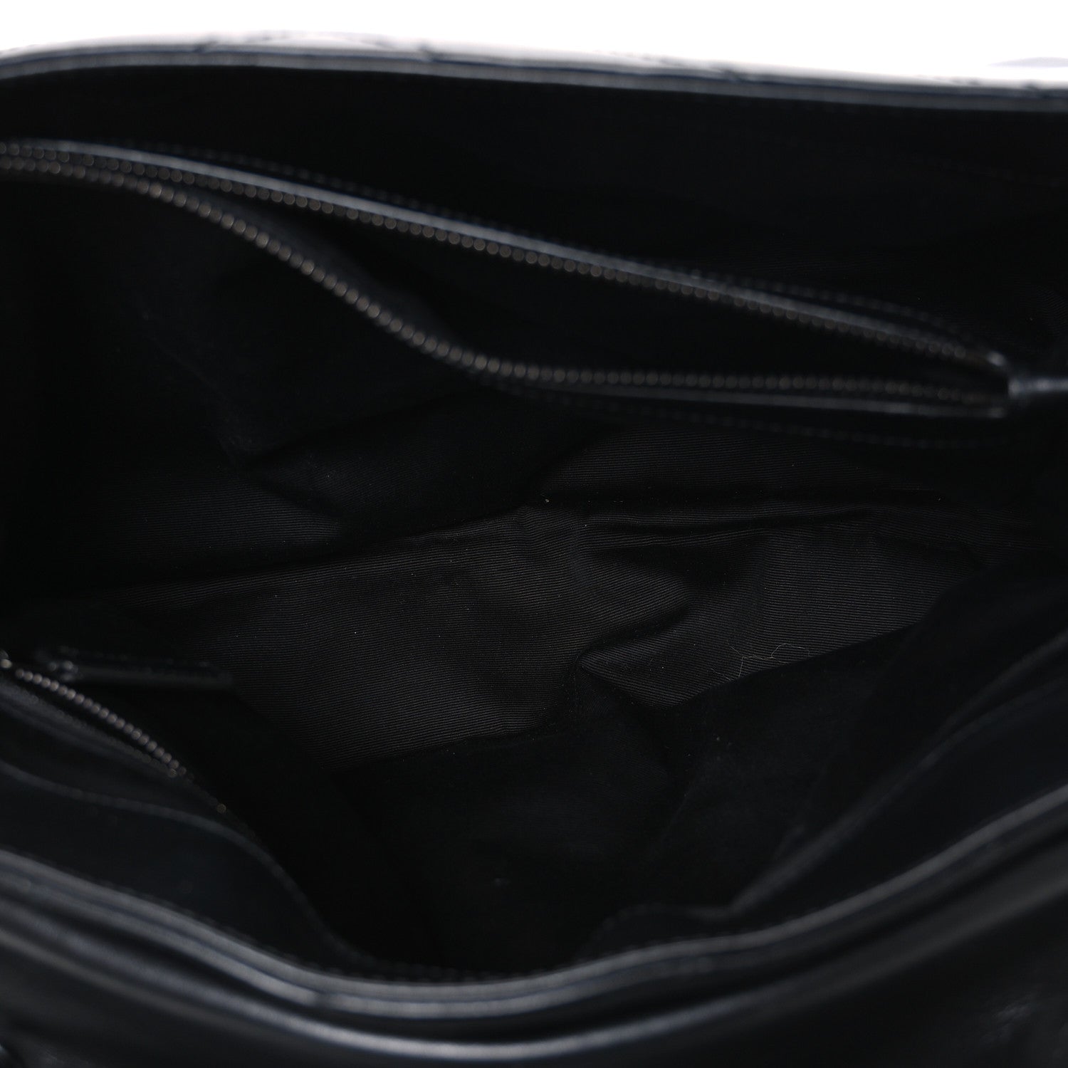 Calfskin Y Quilted Monogram Monochrome Large Loulou Chain Satchel Black