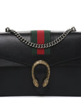 Calfskin Web Small Dionysus Shoulder Bag Black