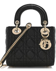 Lambskin Cannage Mini Lady D1OR Black