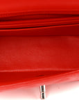 Lambskin Quilted Mini Rectangular Flap Red