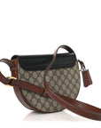 GG Supreme Monogram Calfskin Small Padlock Messenger Shoulder Bag Beige Black Cuir