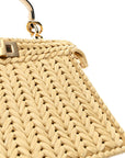 Raffia Embroidered Vitello King Shiny Nappa Intreccio Small Peekaboo I SEE U Satchel Sahara