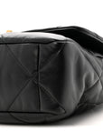 Lambskin Quilted Large CHNL 19 Flap Black