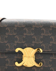Canvas Calfskin Triomphe Shoulder Bag Tan