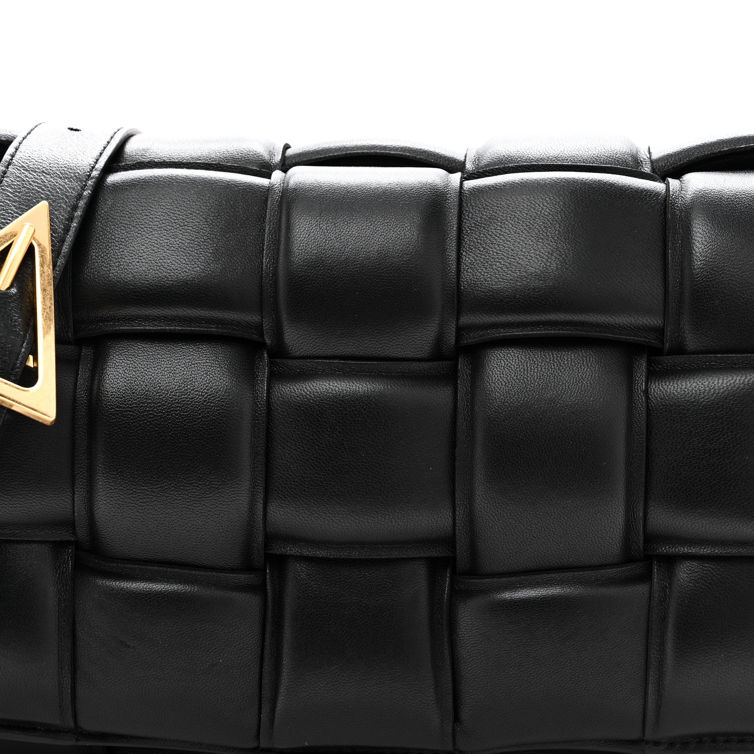 Nappa Maxi Intreccio Padded Cassette Crossbody Bag Black
