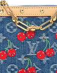 LV X TM Monogram Denim Cerises Pochette Accessories Blue