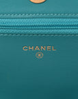 Caviar Quilted Boy Wallet On Chain WOC Light Blue