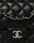 Lambskin Quilted Jumbo Double Flap Black