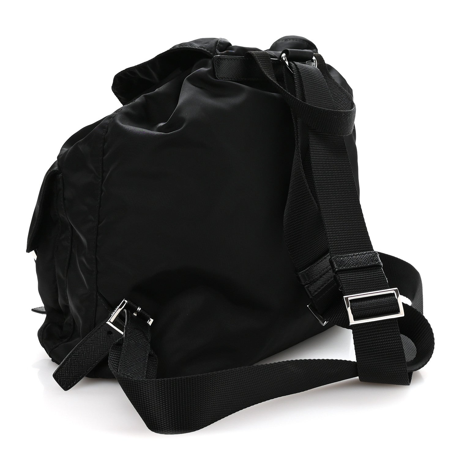 Re-Nylon Vela Saffiano Medium Backpack Black