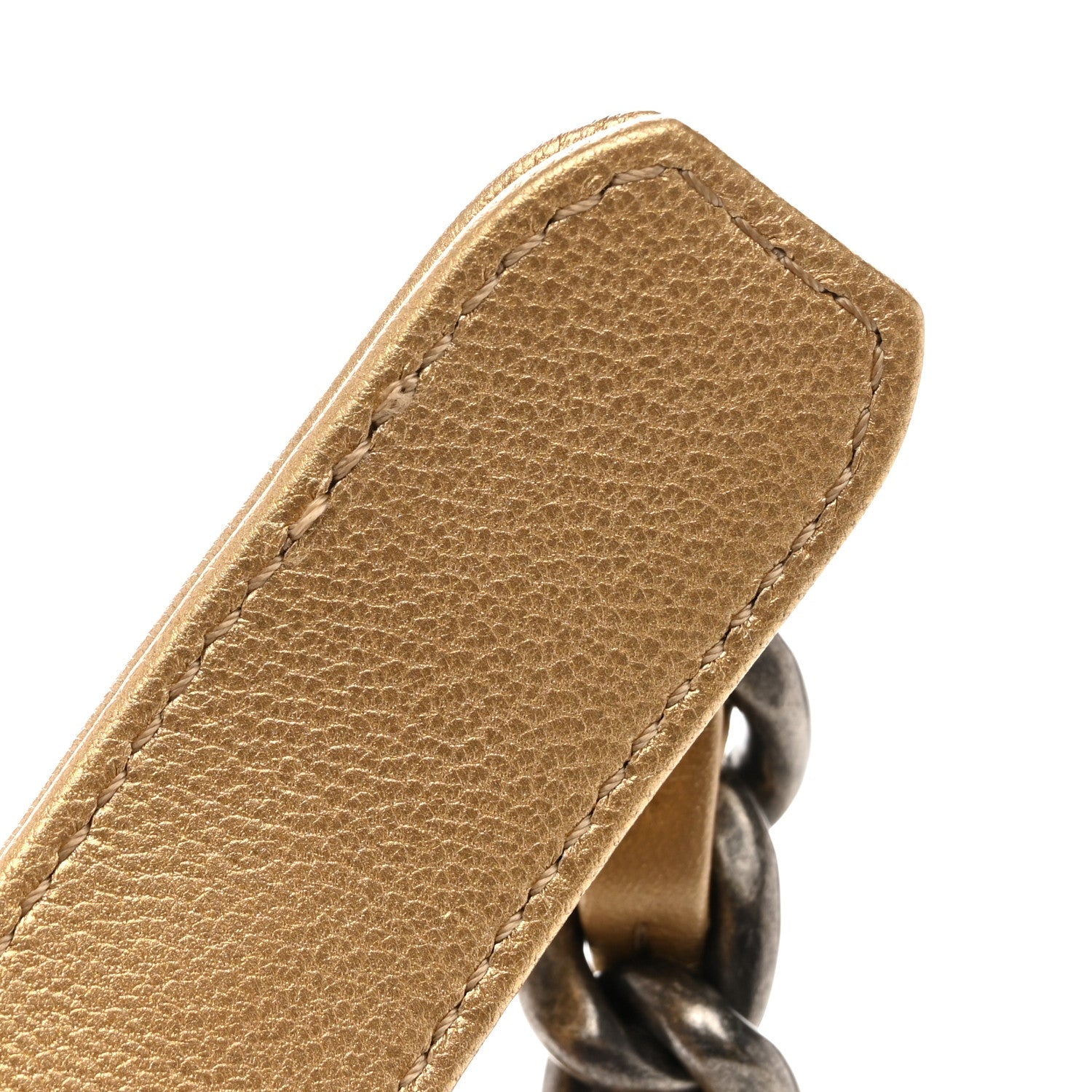 Metallic Goatskin Quilted Medium CHNL 19 Flap Gold