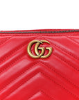 Calfskin Matelasse Chevron GG Marmont Sling Shoulder Bag Rosso