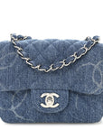 Denim CC Quilted Mini Square Flap Blue
