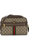 GG Supreme Monogram Web Small Ophidia Shoulder Bag Brown