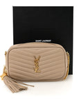 Grain De Poudre Matelasse Monogram Mini Lou Camera Bag Dark Beige
