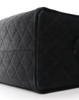 Washed Denim Quilted Medium CHNL 25 Handbag Black