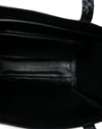 Shiny Calfskin Logo Crocodile Embossed XXS Everyday Tote  Black