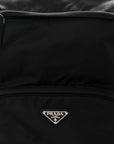 Re-Nylon Saffiano Zip Backpack Black