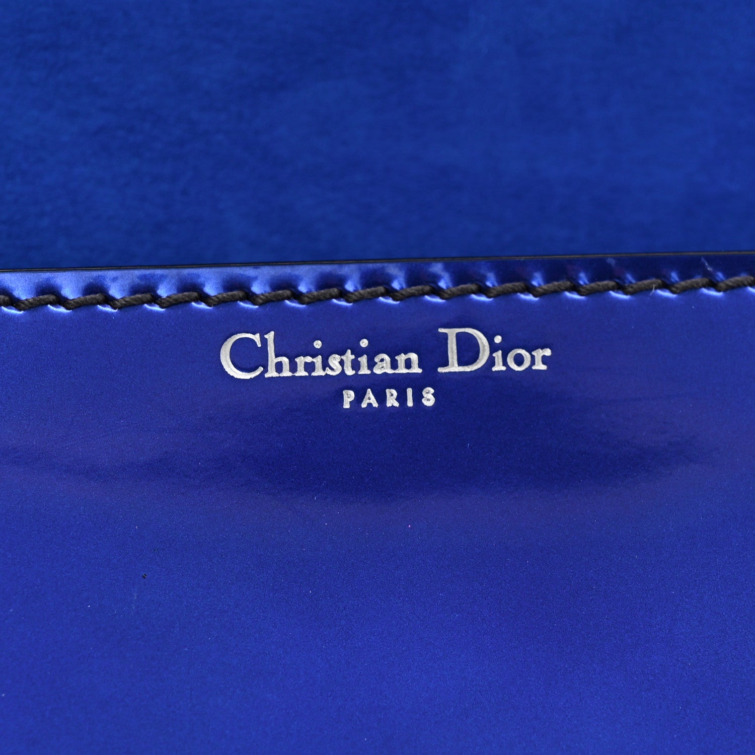 Metallic Patent Crystal D1ORaddict Flap Bag Blue