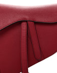 Grained Calfskin Saddle Bag Red